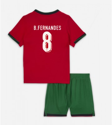 Portugal Bruno Fernandes #8 Hemmaställ Barn EM 2024 Kortärmad (+ Korta byxor)